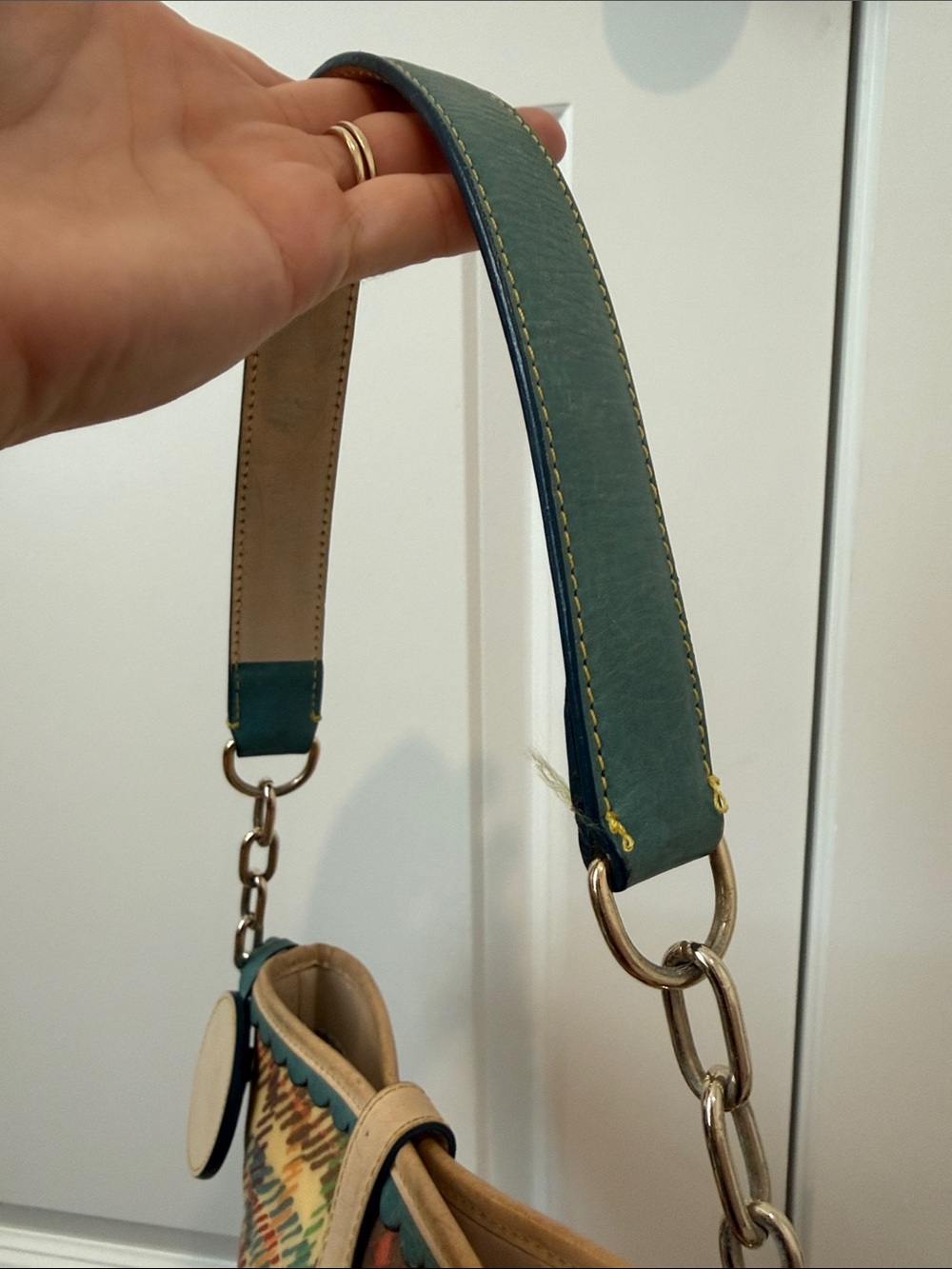 Dooney & Bourke Multicolor Plaid Shoulder bucket purse - Picture 5 of 6